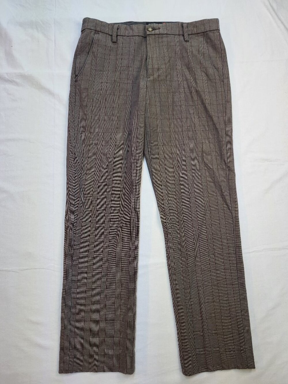 Dockers Smart 360 Flex Plaid Dress Pants Men's Brown Gray Glen Check Trousers
